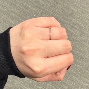 Elegant Pink / Ruby S925 Yellow Band Ring 5